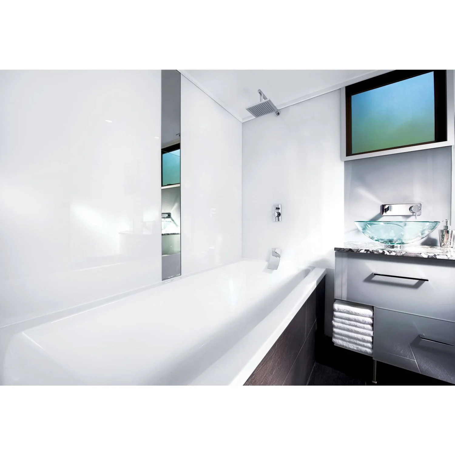 Zenolite Acrylic Wall Panel - 2400 X 1000mm - White 3 Zenolite Acrylic Wall Panel - 2400 X 1000mm - White - Image 3