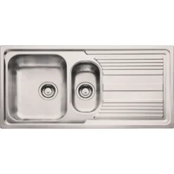 Carron Phoenix Logica Reversible Silver Kitchen Sink - 1.5 Bowl