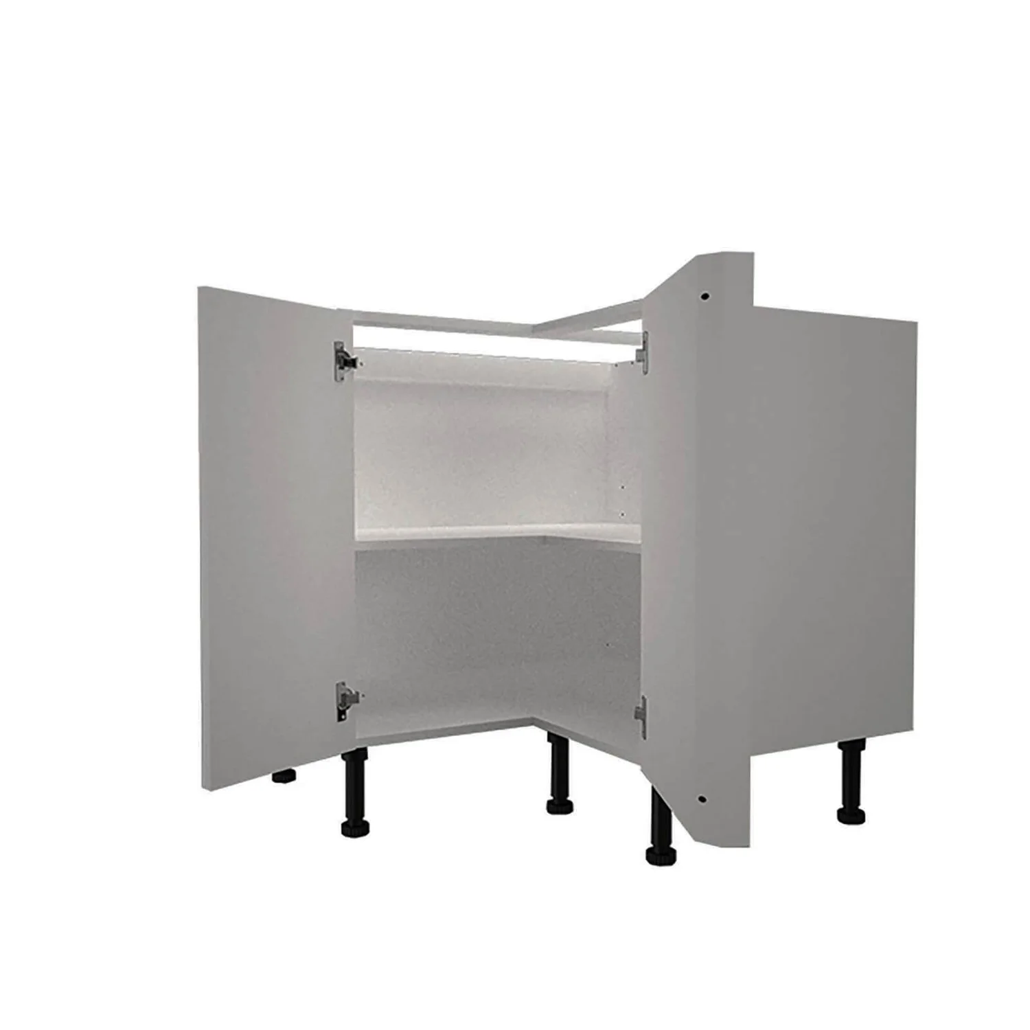 High Gloss Slab Grey 935mm Corner Base Unit 2 High Gloss Slab Grey 935mm Corner Base Unit - Image 2