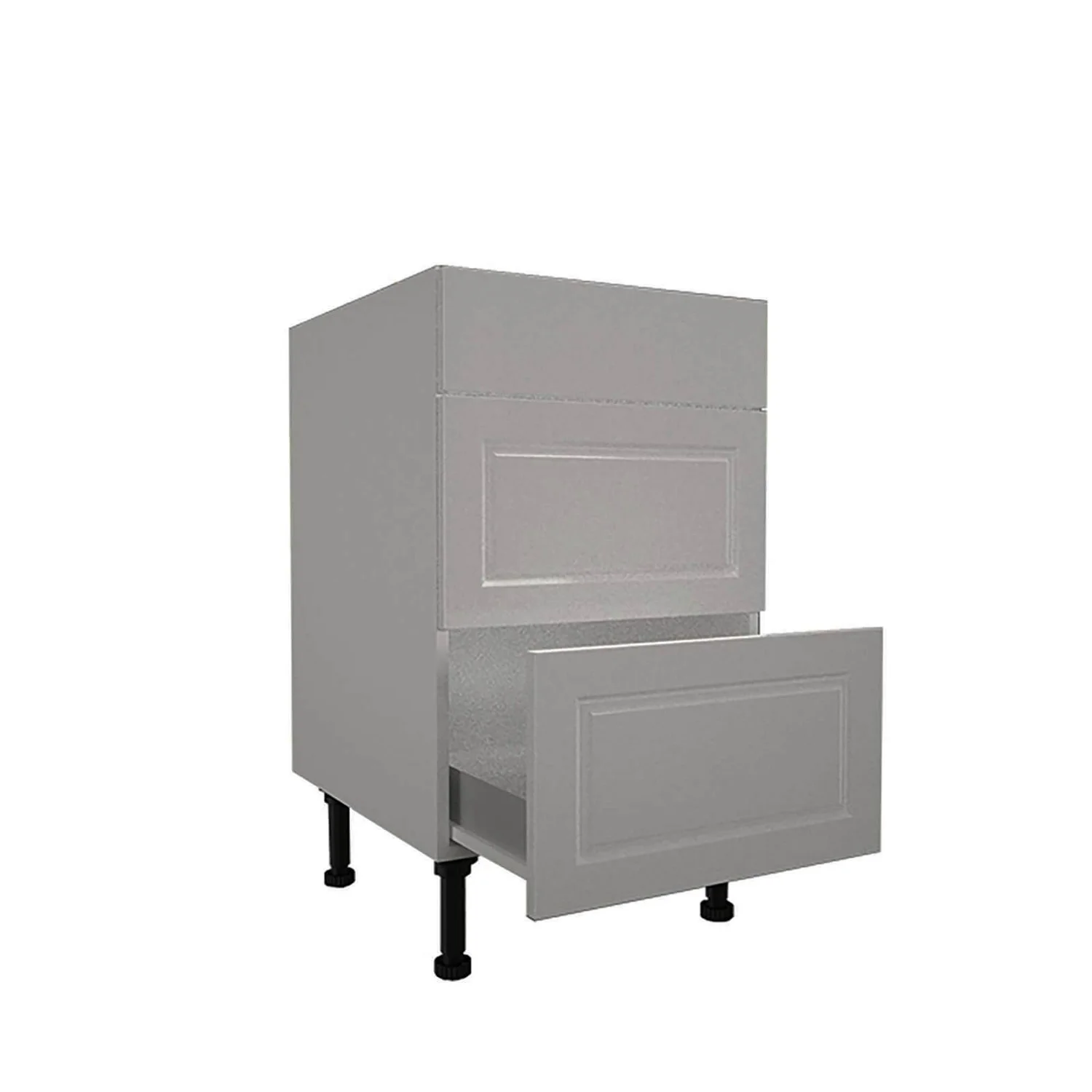 High Gloss Slab Grey 500mm 3 Drawer Premium Unit 2 High Gloss Slab Grey 500mm 3 Drawer Premium Unit - Image 2