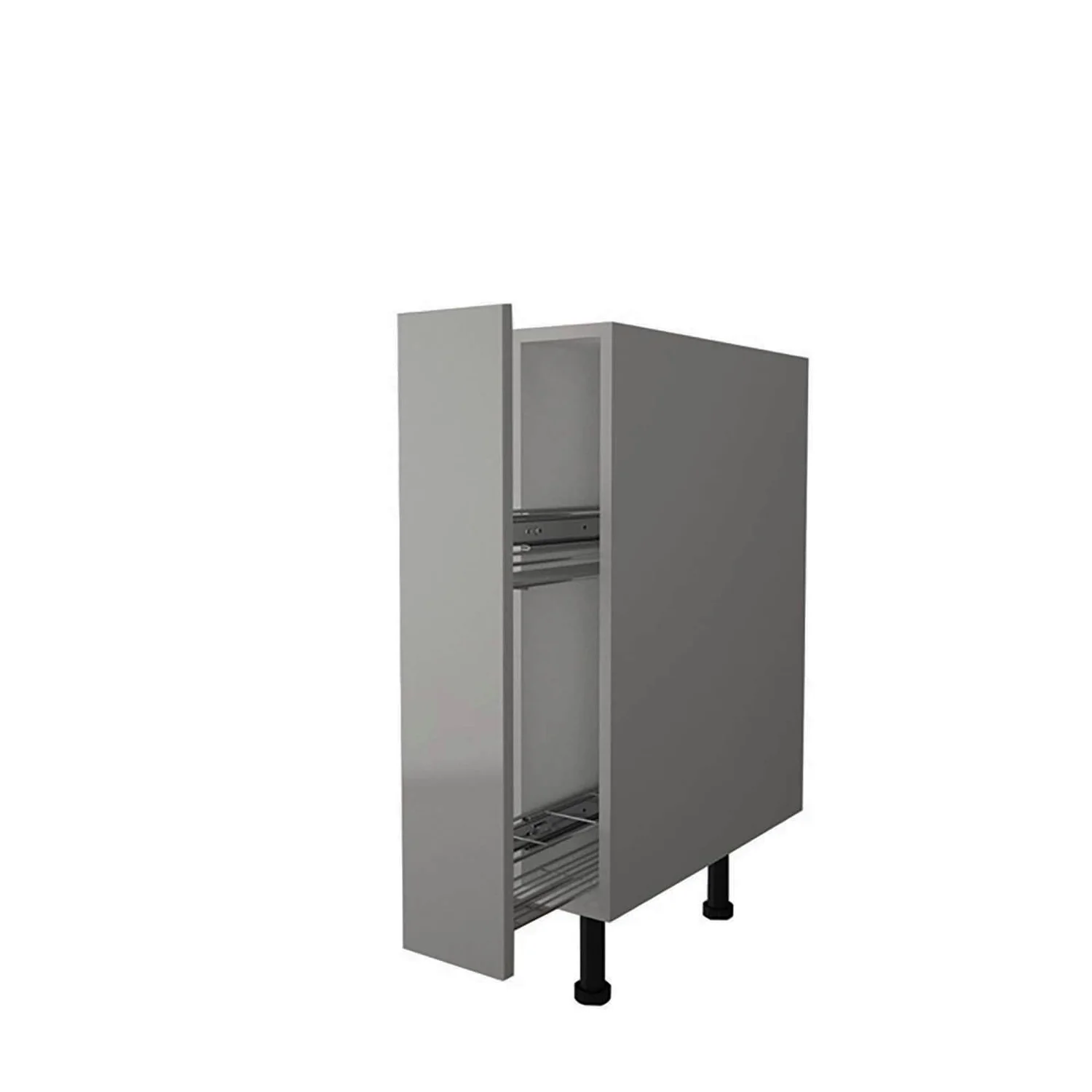 High Gloss Slab Grey 150mm Pull Out Unit 2 High Gloss Slab Grey 150mm Pull Out Unit - Image 2