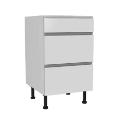 Handleless Grey Gloss 500mm 3 Drawer Premium Unit
