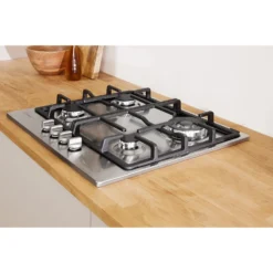 Indesit Aria THP641W/IX/I 58cm Gas Hob - Stainless Steel -Hoove Kitchen Shop 13481863 1264995383179425