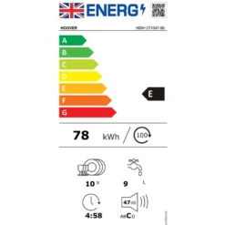 Hoover HDIH2T1047 Fully Integrated Slimline Dishwasher - Stainless Steel Control Panel -Hoove Kitchen Shop 13481902 7614914605887686