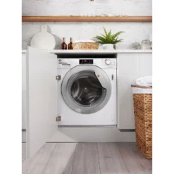 Hoover H-WASH 300 LITE HBWS49D1ACE Integrated 9Kg Washing Machine With 1400 Rpm - White / Chrome -Hoove Kitchen Shop 13481904 2114914606870702