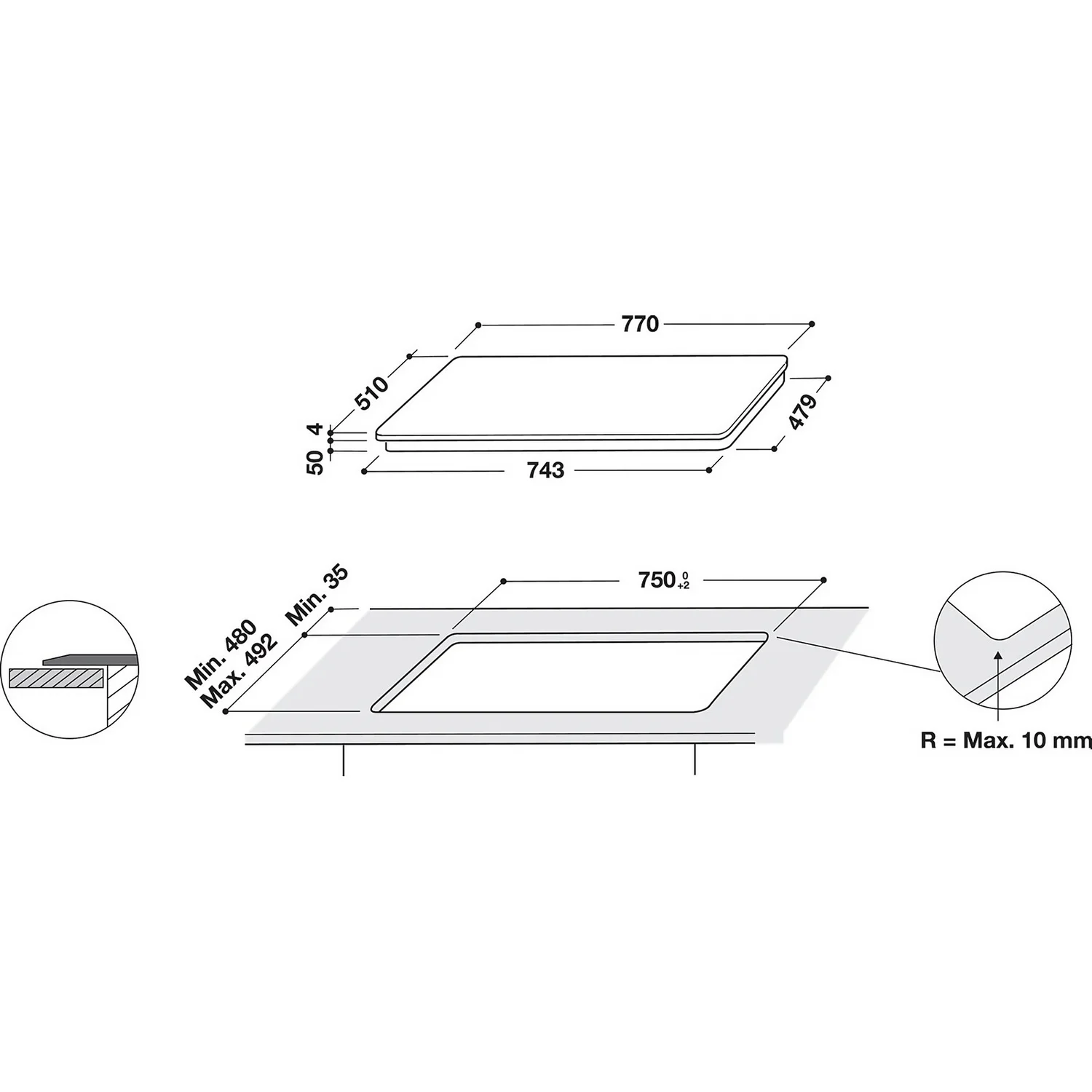 Hotpoint TB3977BBF 77cm Induction Hob - Black 4 Hotpoint TB3977BBF 77cm Induction Hob - Black - Image 4