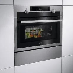AEG KME565000M Built In Compact Electric Single Oven With Microwave Function - Stainless Steel -Hoove Kitchen Shop 13481934 1404914603145857