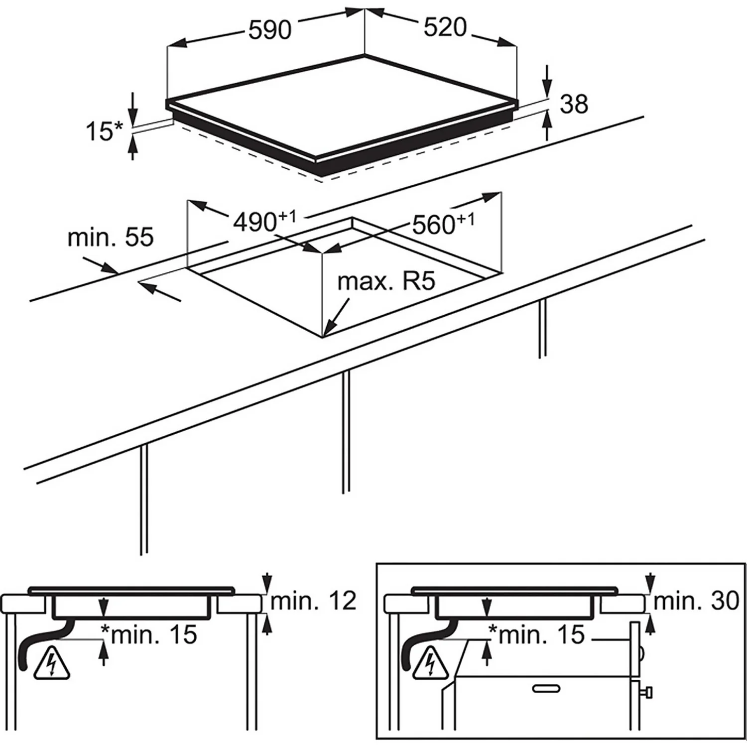 AEG Competence HK624010FB 59cm Ceramic Hob - Black 3 AEG Competence HK624010FB 59cm Ceramic Hob - Black - Image 3