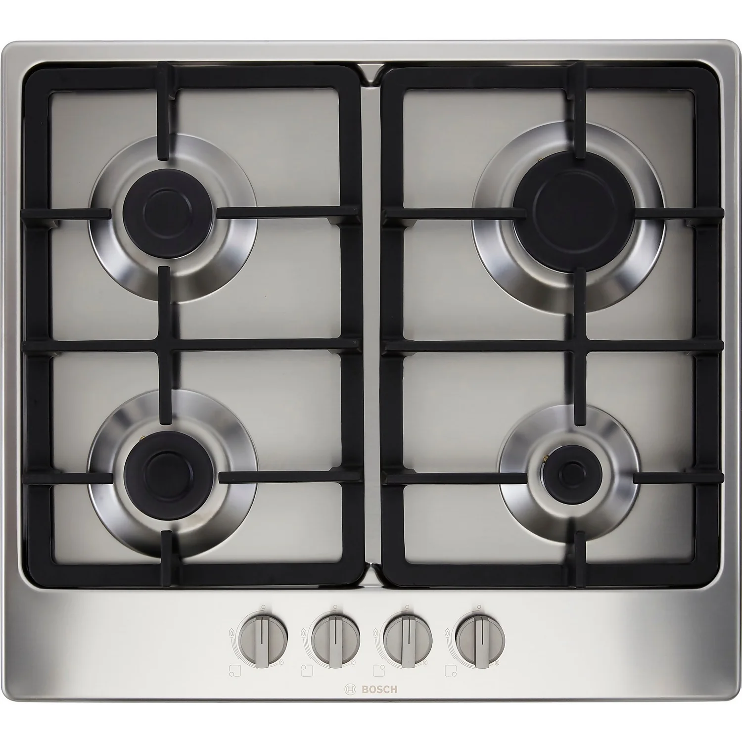 Bosch Serie 4 PGP6B5B90 58cm Gas Hob - Stainless Steel 1 Bosch Serie 4 PGP6B5B90 58cm Gas Hob - Stainless Steel