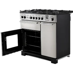 Rangemaster Toledo + TOLP90DFFSS/C 90cm Dual Fuel Range Cooker - Stainless Steel / Chrome -Hoove Kitchen Shop 13482034 1564914608858781