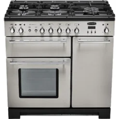 Rangemaster Toledo + TOLP90DFFSS/C 90cm Dual Fuel Range Cooker - Stainless Steel / Chrome -Hoove Kitchen Shop 13482034 1744914608759685