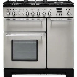 Rangemaster Toledo + TOLP90DFFSS/C 90cm Dual Fuel Range Cooker - Stainless Steel / Chrome