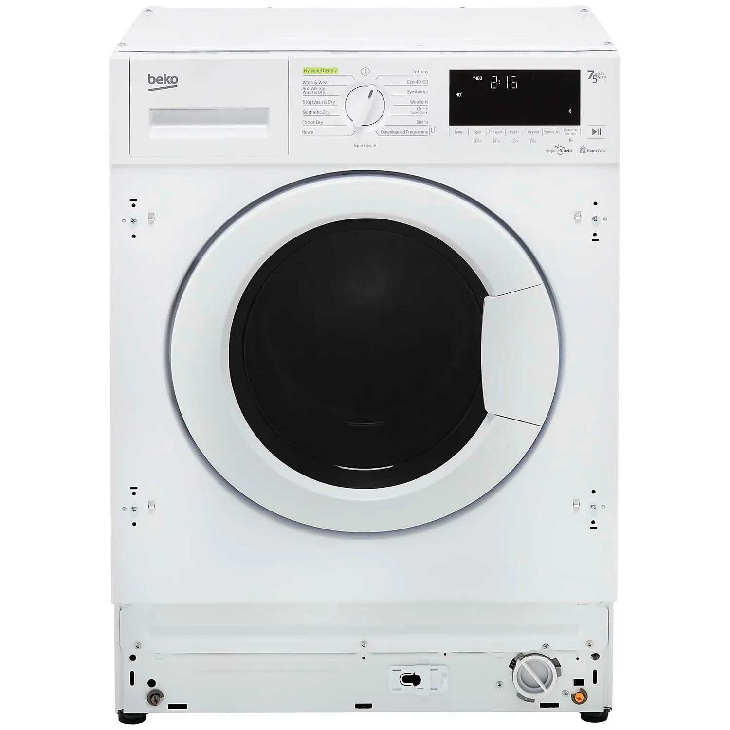 Beko WDIK754421 Integrated 7Kg / 5Kg Washer Dryer With 1400 Rpm - White 2 Beko WDIK754421 Integrated 7Kg / 5Kg Washer Dryer With 1400 Rpm - White - Image 2