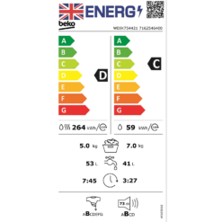 Beko WDIK754421 Integrated 7Kg / 5Kg Washer Dryer With 1400 Rpm - White 19 Beko WDIK754421 Integrated 7Kg / 5Kg Washer Dryer With 1400 Rpm - White -Hoove Kitchen Shop 13798421 4564962283169520