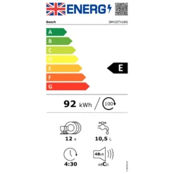 Bosch Serie 2 SMV2ITX18G Wifi Connected Fully Integrated Standard Dishwasher - Black Control Panel 11 Bosch Serie 2 SMV2ITX18G Wifi Connected Fully Integrated Standard Dishwasher - Black Control Panel -Hoove Kitchen Shop 13898763 5874971347134290