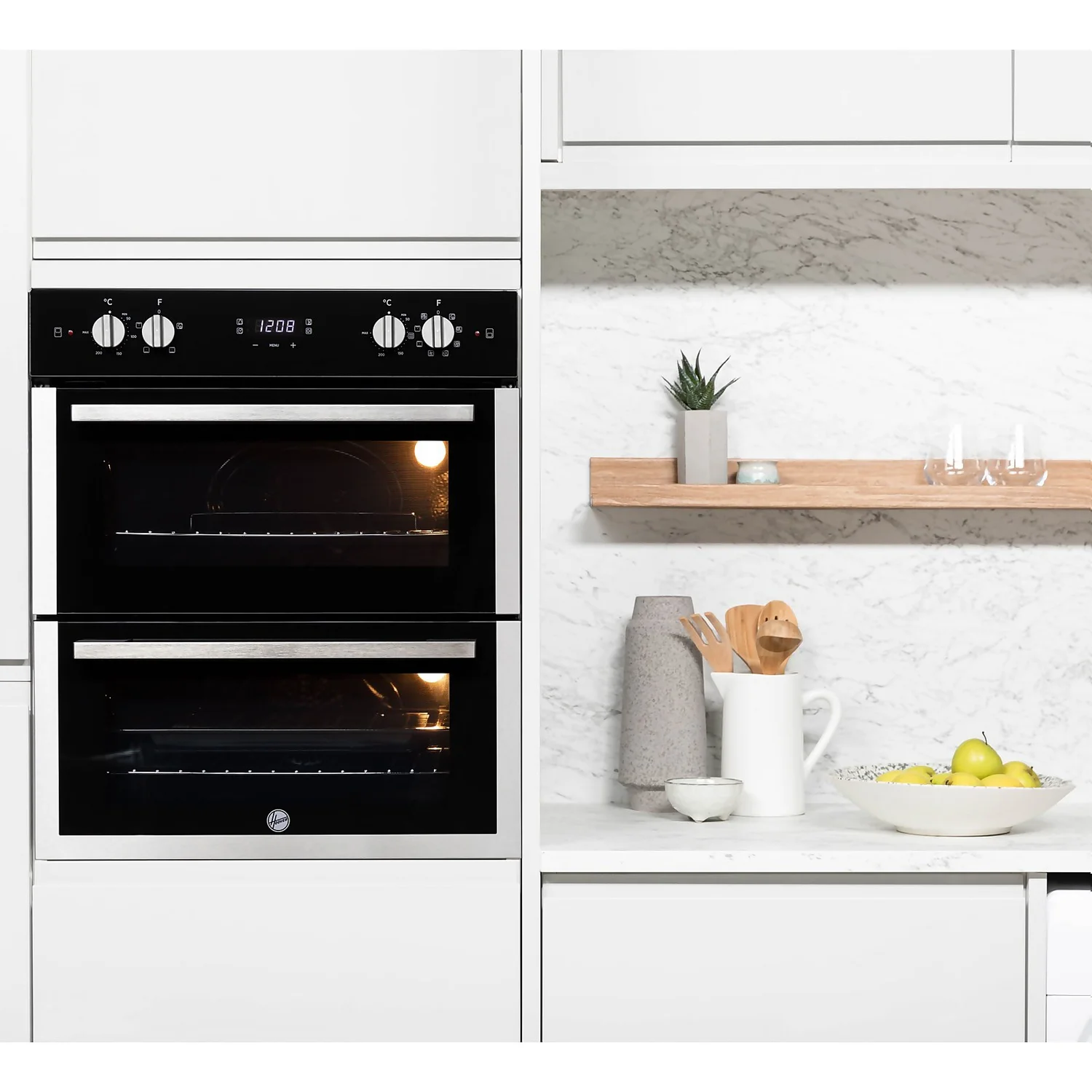 Hoover H-OVEN 300 HO7DC3UB308BI Built Under Electric Double Oven - Black / Stainless Steel 2 Hoover H-OVEN 300 HO7DC3UB308BI Built Under Electric Double Oven - Black / Stainless Steel - Image 2