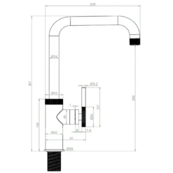 Raffin Side Lever Tap - Brushed Steel -Hoove Kitchen Shop 13928920 1314998571416678