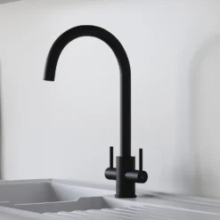 Leonie Twin Lever Tap - Matt Black 6 Leonie Twin Lever Tap - Matt Black -Hoove Kitchen Shop 13929185 6074998572079621