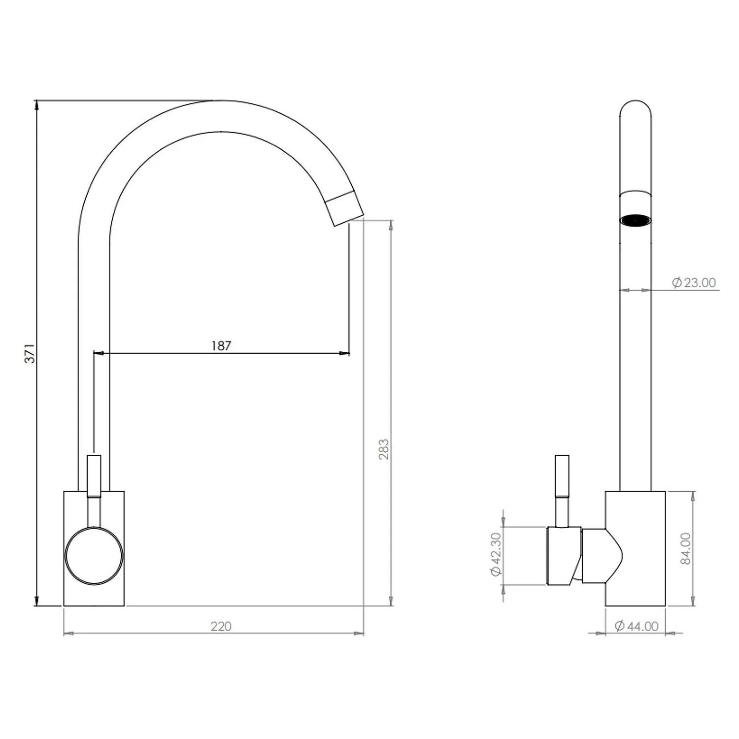 Leonie Side Lever Tap - Chrome 4 Leonie Side Lever Tap - Chrome - Image 4