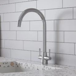 Leonie Twin Lever Tap - Chrome -Hoove Kitchen Shop 13929188 1474998572076039