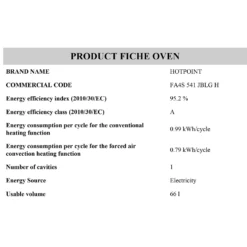 Hotpoint FA4S541JBLGH Built In Electric Single Oven With Added Steam Function - Black -Hoove Kitchen Shop 13950685 1054985910610719