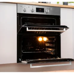 Indesit Aria IDU6340IX Built Under Electric Double Oven With Feet - Stainless Steel -Hoove Kitchen Shop 13950686 1414985910820059