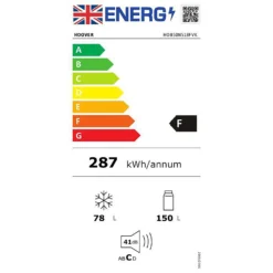 Hoover HOB50N518FVK Wi-Fi Connected Integrated 50/50 Frost Free Fridge Freezer With Sliding Door Fixing Kit - White -Hoove Kitchen Shop 13950690 2114985911533006