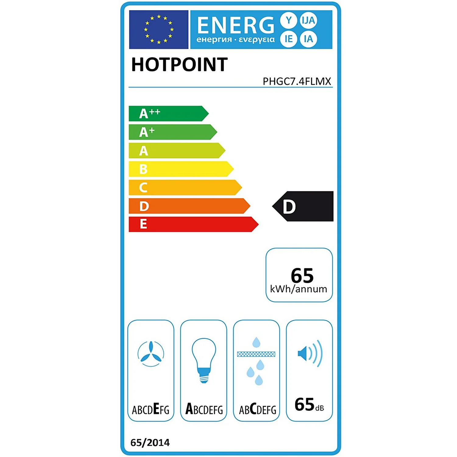 Hotpoint PHGC7.4FLMX 70 Cm Chimney Cooker Hood - Stainless Steel 8 Hotpoint PHGC7.4FLMX 70 Cm Chimney Cooker Hood - Stainless Steel - Image 8