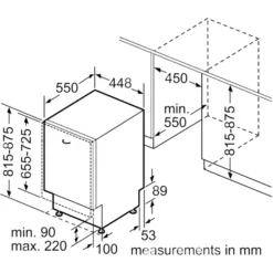 Bosch Serie 2 SPV2HKX39G Wifi Connected Fully Integrated Slimline Dishwasher - Stainless Steel Control Panel With Fixed Door Kit -Hoove Kitchen Shop 13950703 1324985911603734