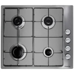 Hisense GM642XSUK 58cm Gas Hob - Stainless Steel -Hoove Kitchen Shop 14200027 1885011750068156