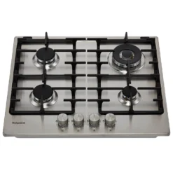 Hotpoint PPH60GDFIXUK 59cm Gas Hob - Silver -Hoove Kitchen Shop 14200046 7305011750100307