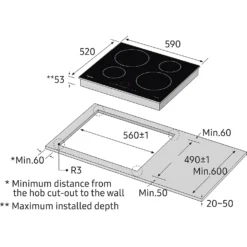 Samsung NZ64H37070K 59cm Induction Hob - Black 13 Samsung NZ64H37070K 59cm Induction Hob - Black -Hoove Kitchen Shop 14200055 1335011750408221