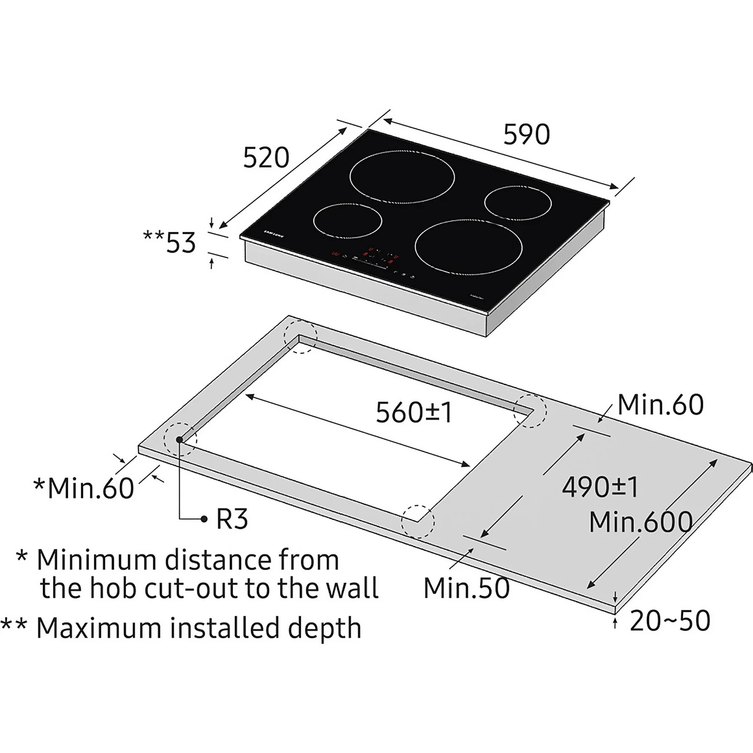 Samsung NZ64H37070K 59cm Induction Hob - Black 7 Samsung NZ64H37070K 59cm Induction Hob - Black - Image 7