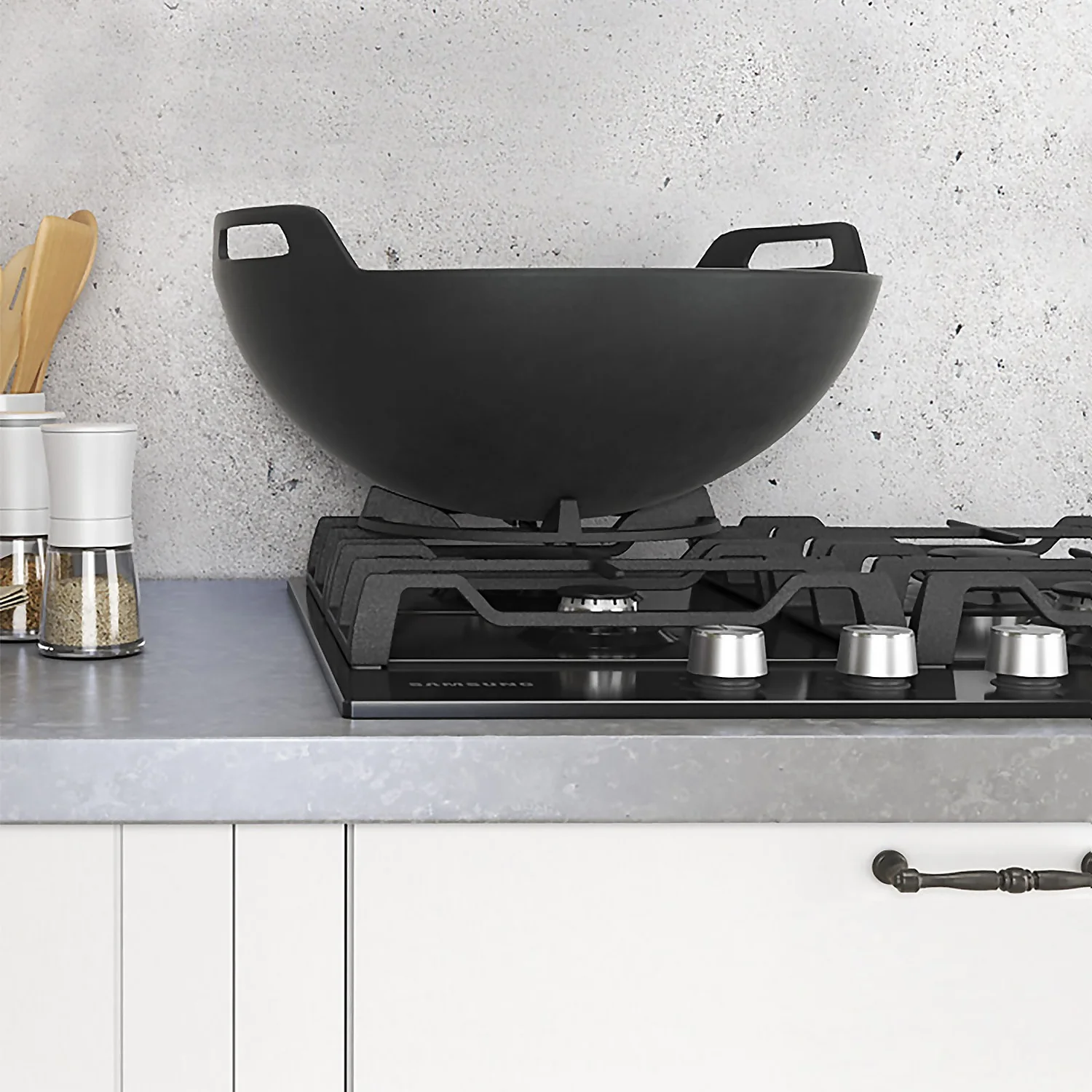 Samsung Prezio NA64H3000AK 60cm Gas Hob - Black / Glass 2 Samsung Prezio NA64H3000AK 60cm Gas Hob - Black / Glass - Image 2