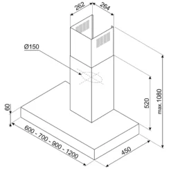 Smeg KBT900XE 90cm Chimney Cooker Hood - Stainless Steel -Hoove Kitchen Shop 14200075 1675011778034702